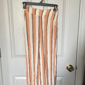 Billabong Peach and White Striped Pants
